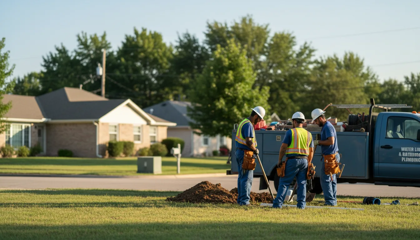 Residential water line and bathroom plumbing service in Brice, OH
